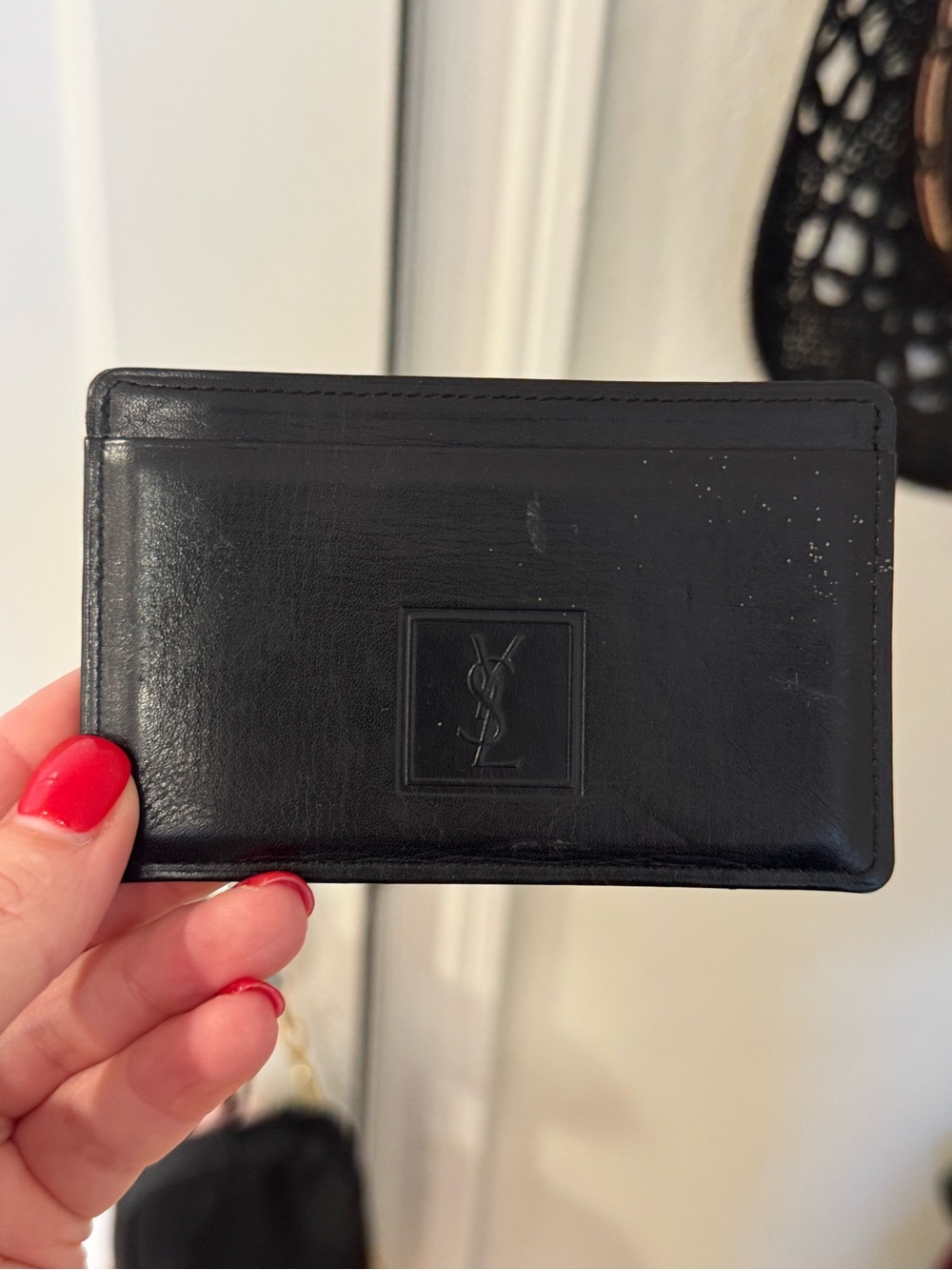 Saint Laurent Black and Brown Leather Card Holder